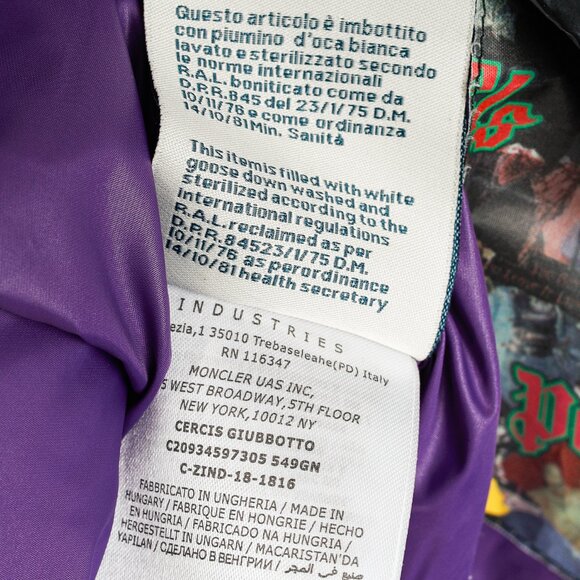 Moncler 8 Palm Angels Tim Black Shiny Logo-Patch Puffer - Picture 15 of 16